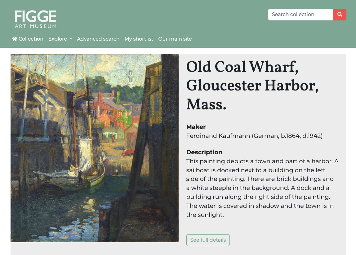 Figge Art Museum collection page for Ferdinand Kaufmann